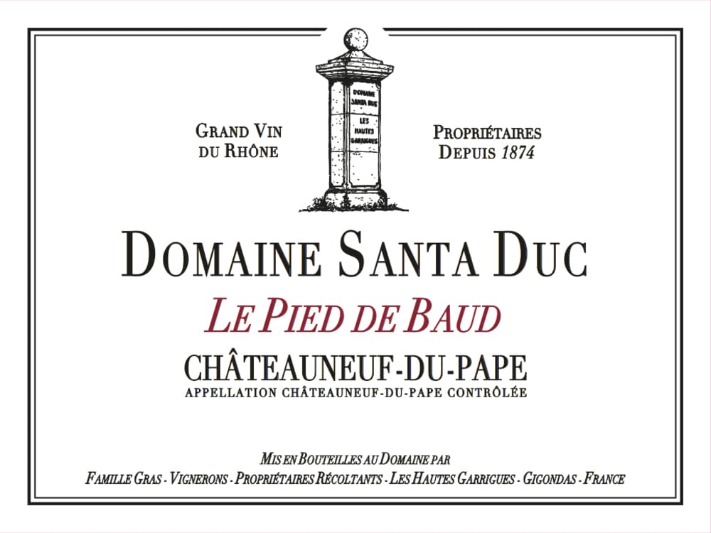 Domaine Santa Duc Chateauneuf-du-Pape Le Pied de Baud 2022