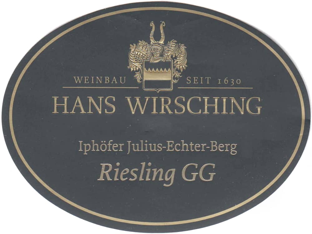 Hans Wirsching Iphofer Julius-Echter-Berg Riesling Grosses Gewachs 2020 (75cl)