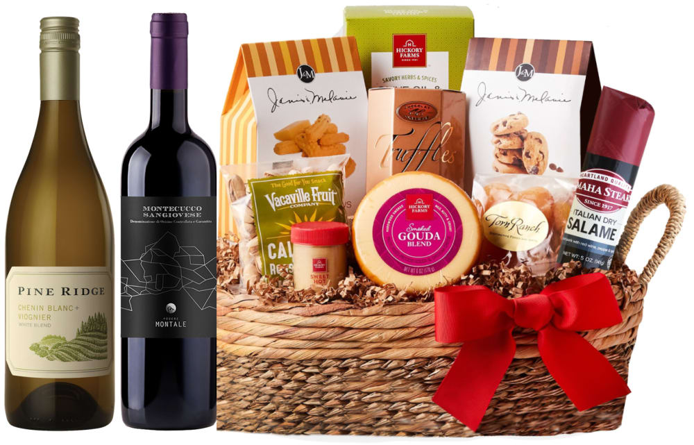 Reusable Modern Picnic Basket Wine Gift Set