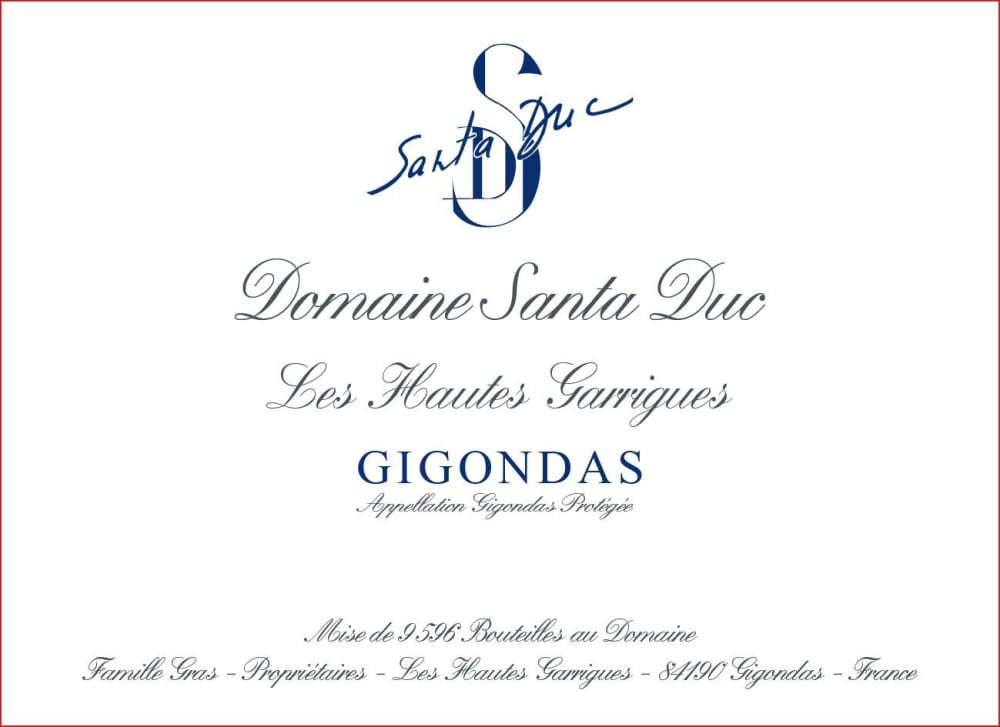 Domaine Santa Duc Les Hautes Garrigues Gigondas 2015