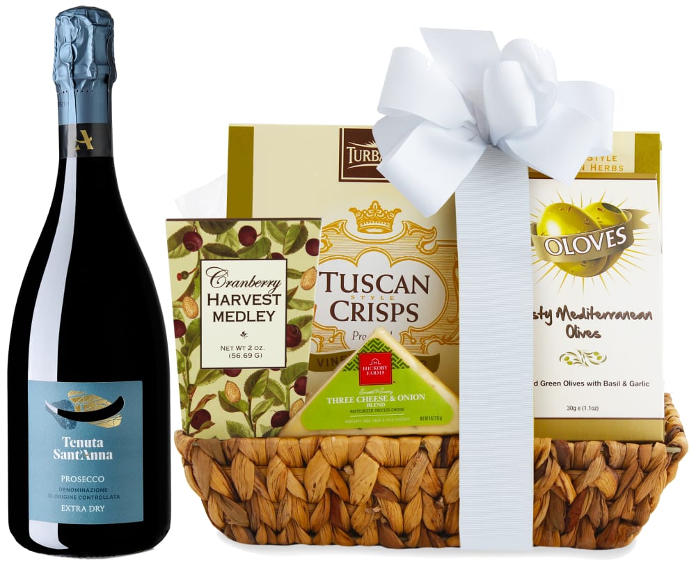 90 Point Prosecco & Cheese Gift Basket
