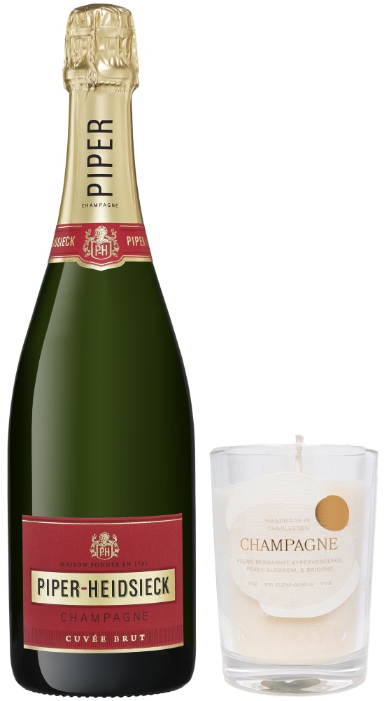 92 Point Piper-Heidsieck Cuvee Brut & Champagne Candle Gift Set
