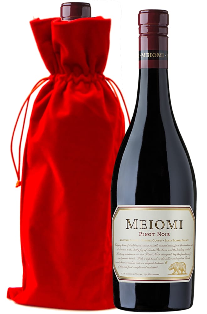 Meiomi Pinot Noir with Red Velvet Gift Bag