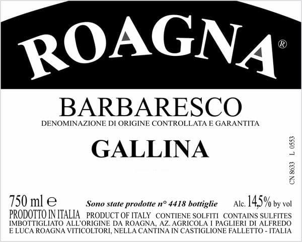 Roagna Barbaresco Gallina Vintage 2020
