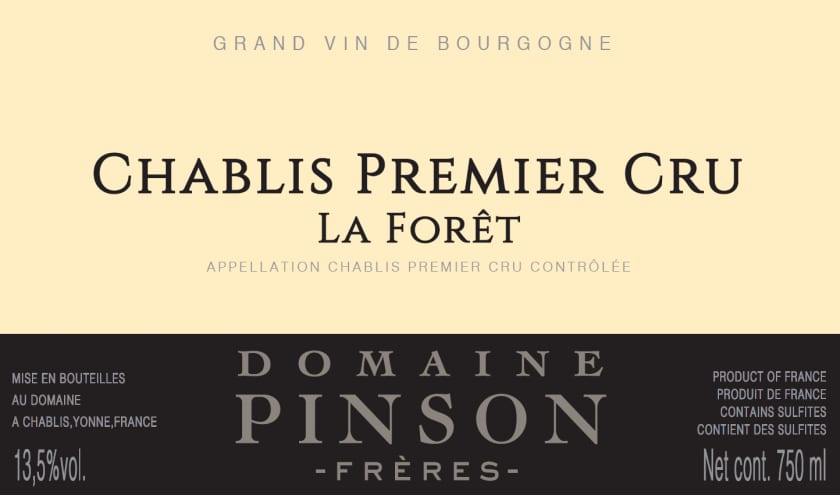 Domaine Pinson Freres Chablis 2023