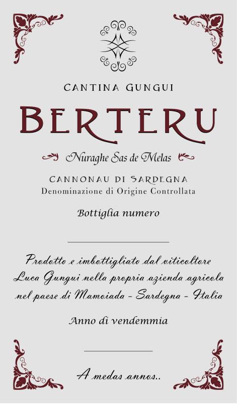 Cantina Gungui Cannonau di Sardegna Nuraghe Sas de Melas 2023