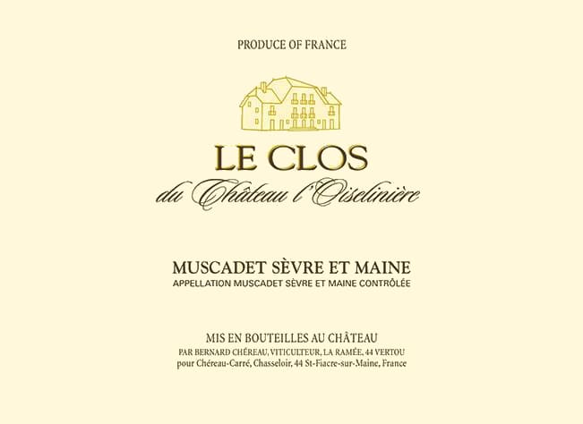 Chateau L'Oiseliniere Muscadet Sevre et Maine Le Clos 2015