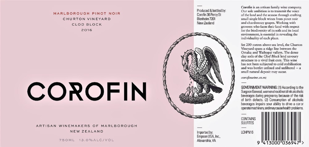 Corofin 2017 Churton Vineyard Clod Block - Pinot Noir Red Wine at Wine.com