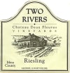 Two Rivers Winery and Chateau Mesa County Deux Fleuves Vineyards Riesling 2013 Front Label