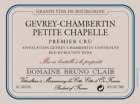 Bruno Clair Gevrey-Chambertin Petite Chapelle 2010 Front Label