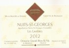 Domaine Daniel Rion & Fils Nuits-St-Georges Les Lavieres 2012 Front Label