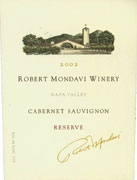 Robert Mondavi Reserve Cabernet Sauvignon (1.5 Liter Magnum) 2002 Front Label