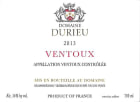 Domaine Durieu Ventoux 2013 Front Label