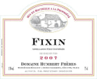 Domaine Humbert Freres Fixin 2007 Front Label