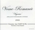 Jean Tardy Vosne-Romanee Vigneux 2006 Front Label