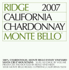 Ridge Monte Bello Chardonnay 2007 Front Label