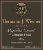 Hermann J. Wiemer Magdalena Vineyard Cabernet Franc 2012 Front Label