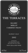 Esk Valley The Terraces Red Blend 2002 Front Label