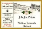 J.J. Prum Wehlener Sonnenuhr Riesling Kabinett 1998 Front Label