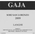 Gaja Sori San Lorenzo 2009 Front Label