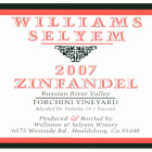 Williams Selyem Forchini Vineyard Zinfandel 2007 Front Label