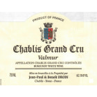 Jean-Paul Droin Valmur Chablis Grand Cru 2012 Front Label