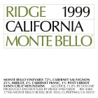 Ridge Monte Bello 1973 Front Label
