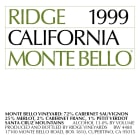 Ridge Monte Bello 1973 Front Label