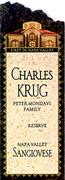 Charles Krug Reserve Sangiovese 1997 Front Label