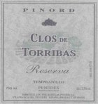 Bodegas Pinord Clos de Torribas Reserva 2006 Front Label