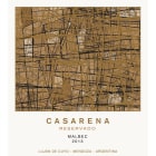 Casarena Reservado Malbec 2013 Front Label