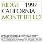 Ridge Monte Bello 1997 Front Label