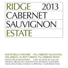 Ridge Estate Cabernet Sauvignon 2013 Front Label