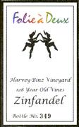 Folie a Deux Harvey-Binz Vineyard Zinfandel 1997 Front Label