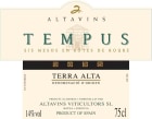 Altavins Tempus 2008 Front Label