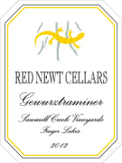 Red Newt Cellars Sawmill Creek Vineyards Gewurztraminer 2012 Front Label