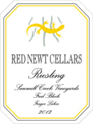 Red Newt Cellars Sawmill Creek Vineyards Fred Block Riesling 2012 Front Label