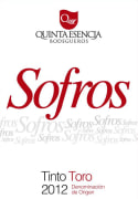 Bodegueros Quinta Esencia Sofros 2012 Front Label