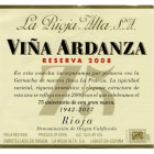 La Rioja Alta Vina Ardanza Reserva (375ML half-bottle) 2008 Front Label