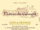 Chateau Galoupet Cotes de Provence Blanc 2012 Front Label