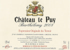 Chateau Le Puy Cotes de Bordeaux Francs Cuvee Barthelemy 2008 Front Label