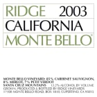 Ridge Monte Bello 2003 Front Label