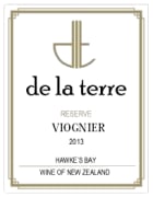 De La Terre Winery Reserve Viognier 2013 Front Label