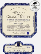 Domaine de Grange Neuve Cote de Bergerac Moelleux 2008 Front Label