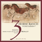 3 Horse Ranch Vineyards Reserve Merlot 2011 Front Label