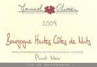 Domaine Manuel Olivier Bourgogne Hautes Cotes de Nuits 2009 Front Label