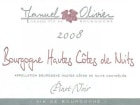 Domaine Manuel Olivier Bourgogne Hautes Cotes de Nuits Pinot noir 2008 Front Label