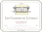 Domaines Lapalu Les Charmes de Liversan 2003 Front Label