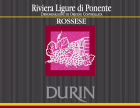 Durin Riviera Ligure di Ponente Rossese 2013 Front Label