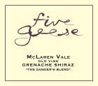 Five Geese The Gander's Blend Old Vine Grenache Shiraz 2013 Front Label